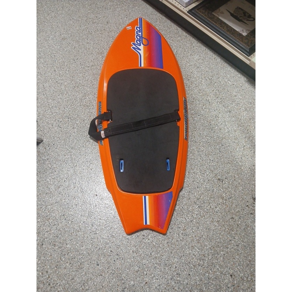 Vintage HydroSlide Magna Kneeboard Orange Retro 80s Water Sports Fins